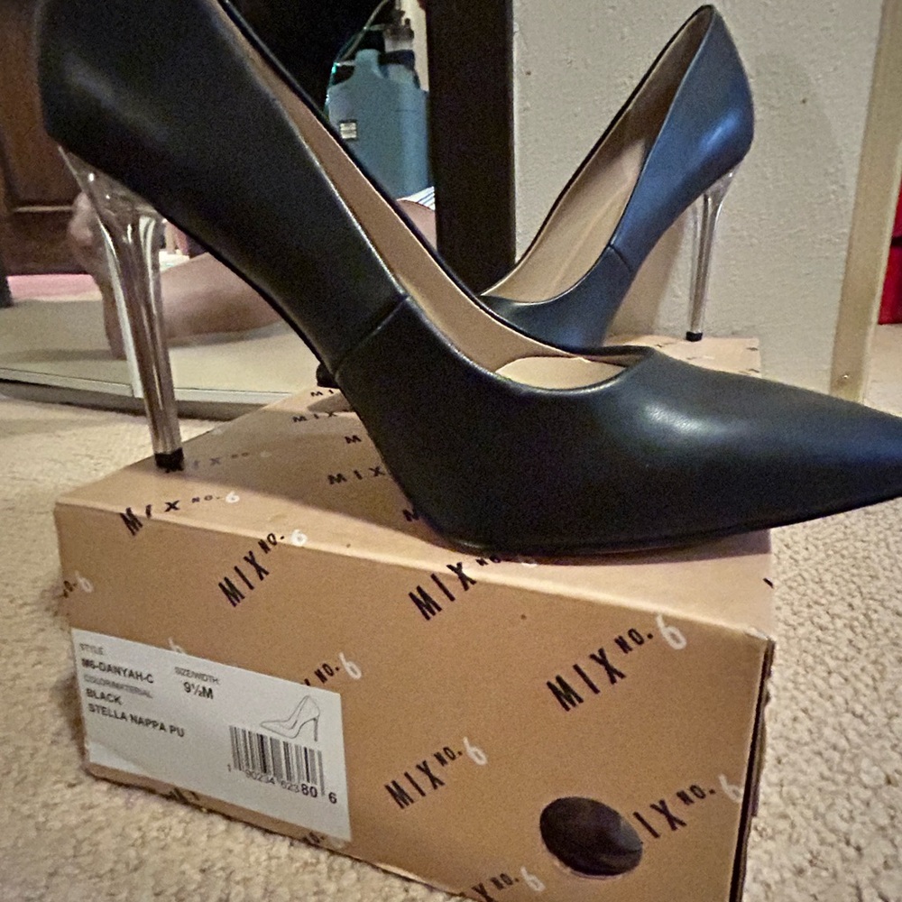 Mix No. 6 Black Heels with Clear Accents